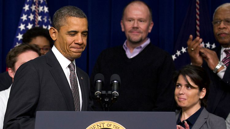 Einmal kräftig durchpusten: Obama verkündet den Erfolg.