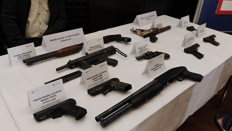 Diese Beweise werden wohl nicht so schnell vernichtet - die Waffen der Zwickauer Zelle.