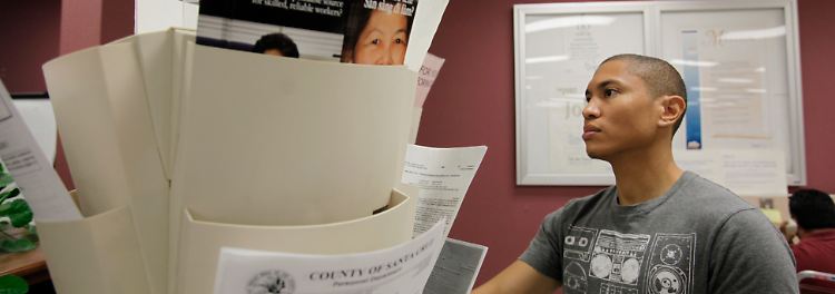 Jobsuchender im kalifornischen San Jose.