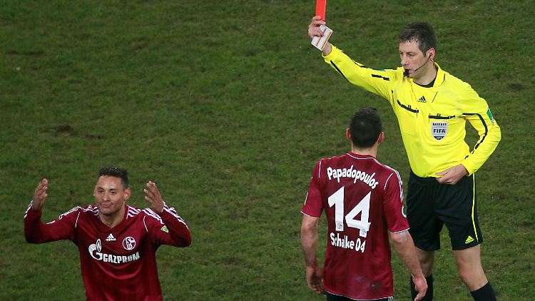 Jermaine Jones (l.) sieht Rot und muss vom Platz.