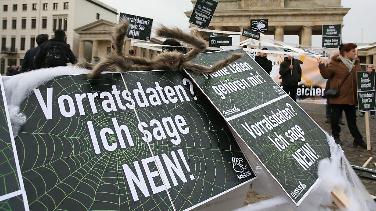 Protest gegen die EU-Richtlinie zur Vorratsdatenspeicherung.