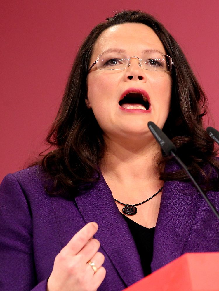 SPD-Generalsekretärin Andrea Nahles spricht Klartext.