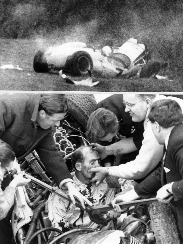 Der britische Rennfahrer Stirling Moss wurde 1962 bei einem Unfall in Goodwood schwer verletzt und beendete danach seine Karriere.