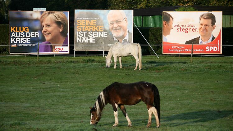 Wahlkampfidylle im schleswig-holsteinischen Nortorf.