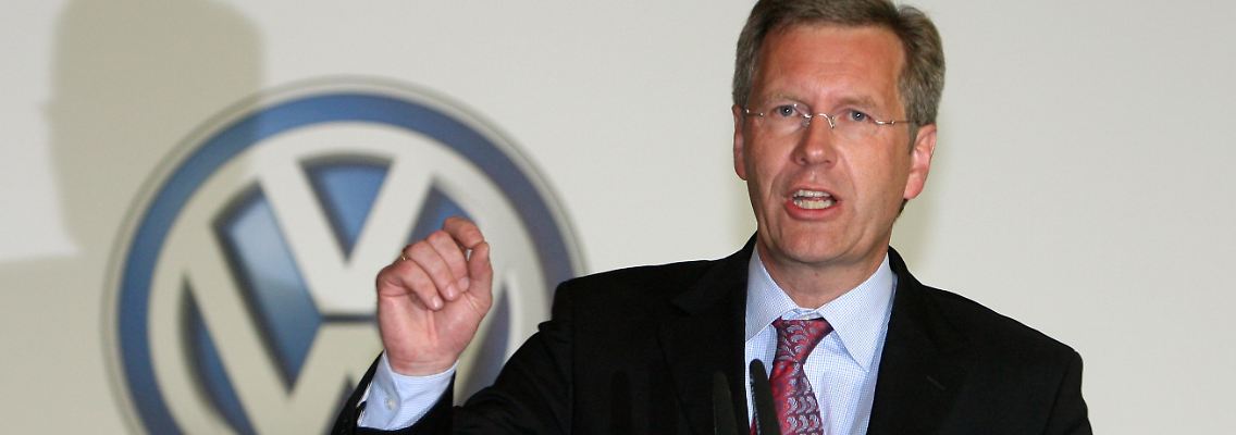 Wulff während einer Betriebsversammlung 2008 im VW-Stammwerk in Wolfsburg.