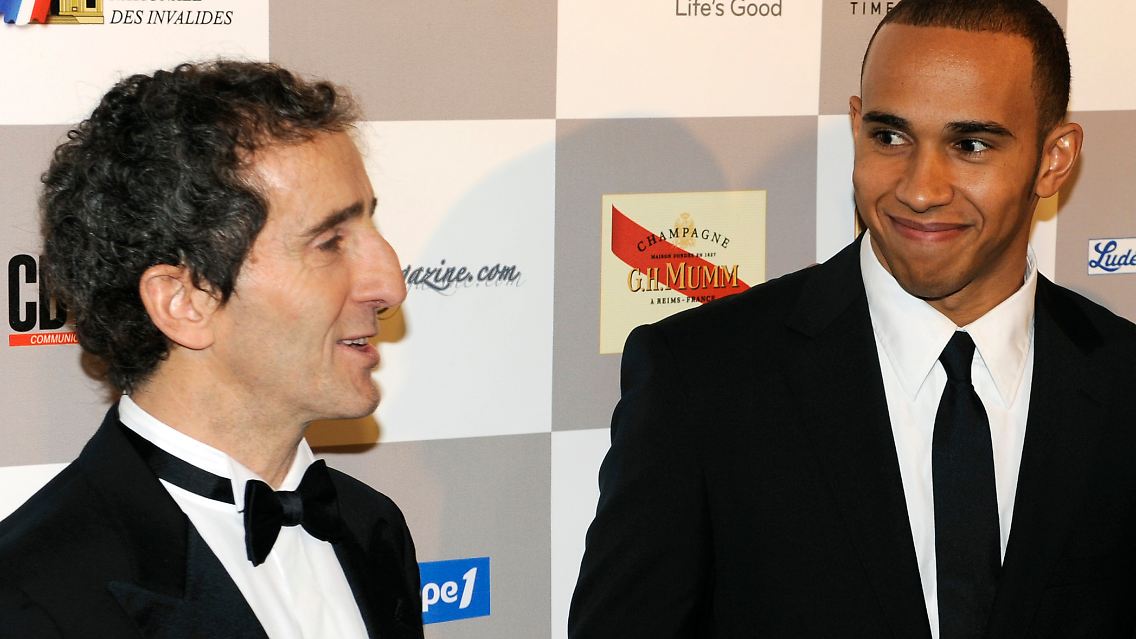 Designierter Teamchef: Alain Prost, links, hier mit Formel-1-Weltmeister Lewis Hamilton.