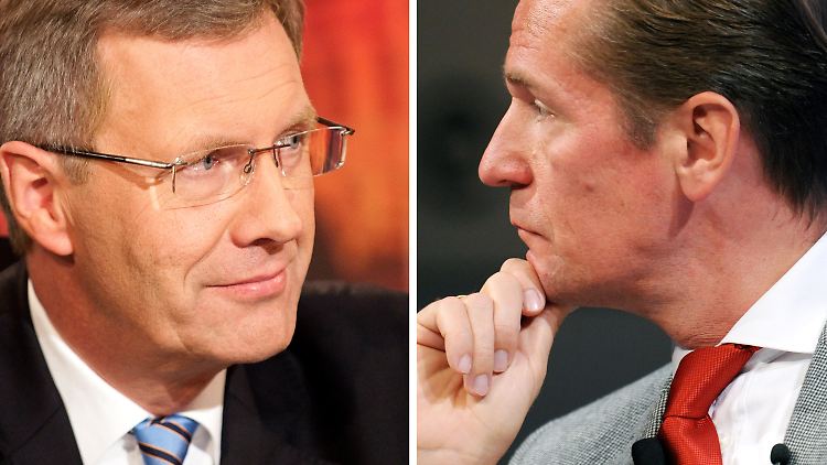 Die Bildcombo zeigt den Bundespräsidenen und Mathias Döpfner (Chef des Springer-Verlags).