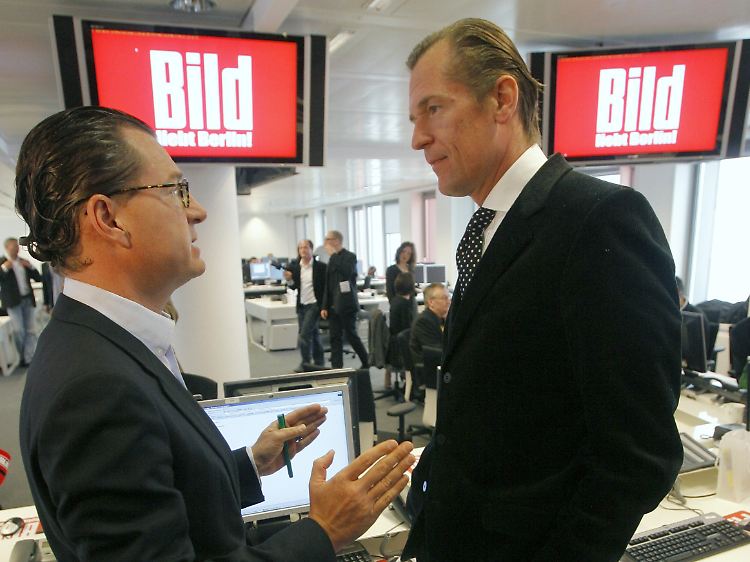 Dieckmann und Döpfner in den Räumen der "Bild"-Zeitung.
