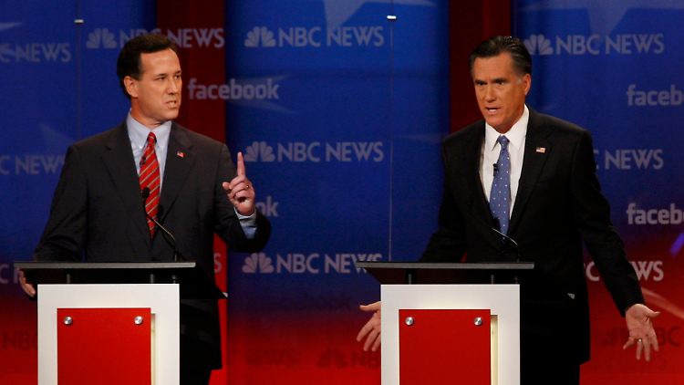 Brachte Mitt Romney (re.) in Bedrängnis: Rick Santorum.