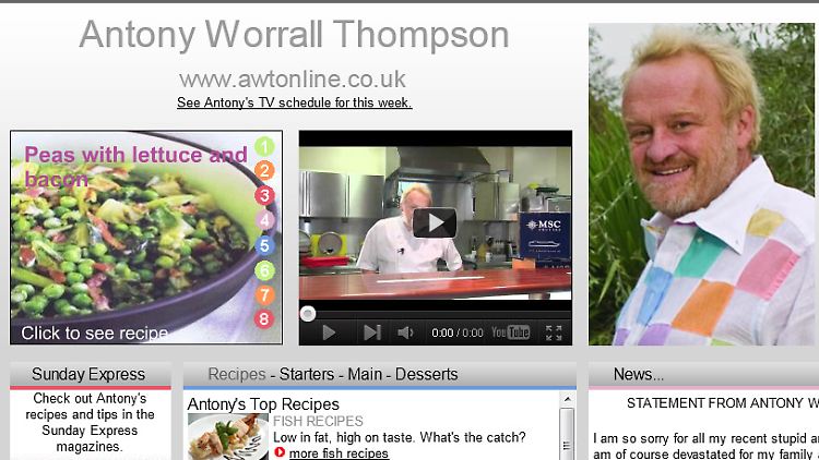 Screenshot von der Webseite Thompsons.
