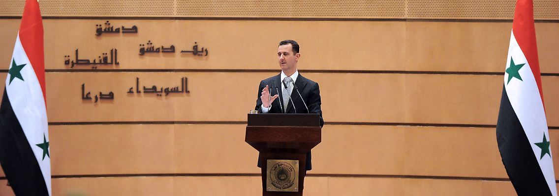 Al-Assad spricht zu seinen Landsleuten.