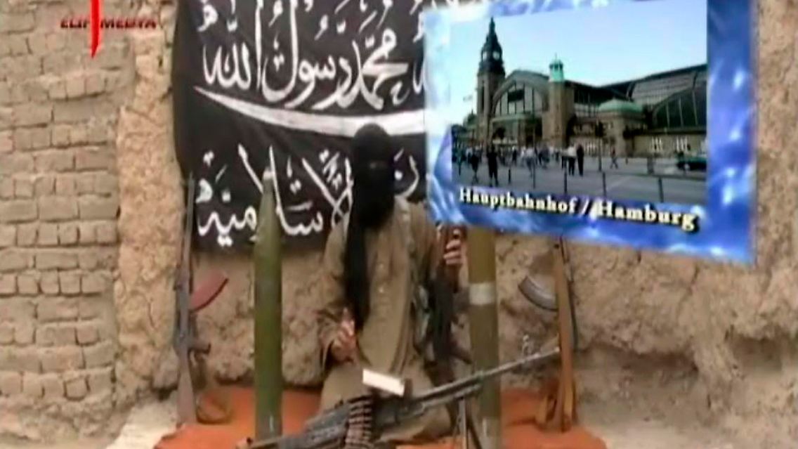Das Drohvideo der Taliban ist versehen mit einem Foto des Hamburger Hauptbahnhofs.