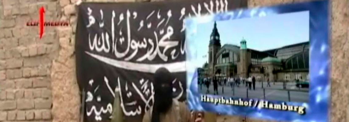 Ein Drohvideo der Taliban mit einem Foto des Hamburger Hauptbahnhofs.
