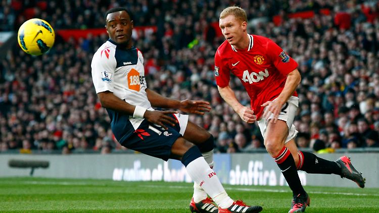 Paul Scholes erzielte kurz vor der Pause das wichtige Tor zum 1:0 für Manchester United. Am Ende standen gegen Bolton zwei weitere United-Treffer zu Buche.