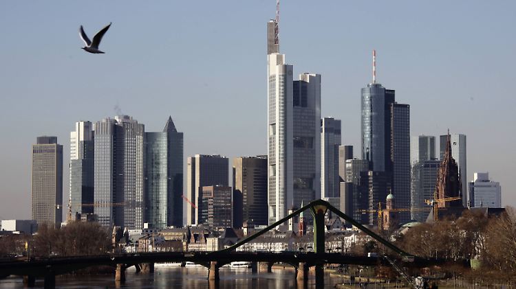 Blick auf das Frankfurter Bankenviertel.