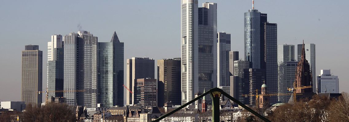 Blick auf das Frankfurter Bankenviertel.