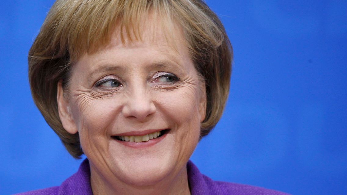 Freude trotz Verlusten: Merkel am Tag nach der Wahl.