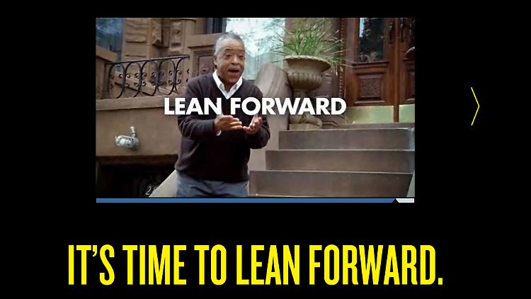 Der Bürgerrechtler Al Sharpton in einem "Lean forward"-Clip von MSNBC.
