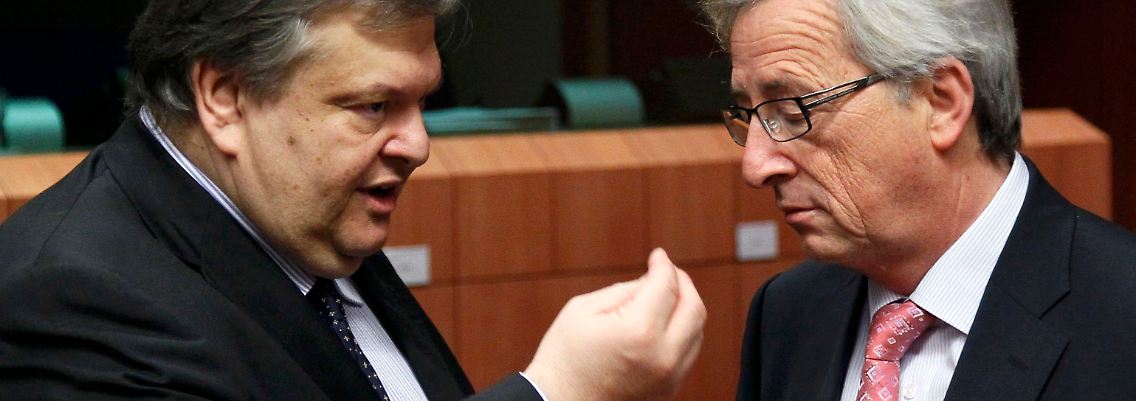 Mehr Fingerspitzengefühl, bitte?! Griechenlands Finanzminister Venizelos und Jean-Claude Juncker.