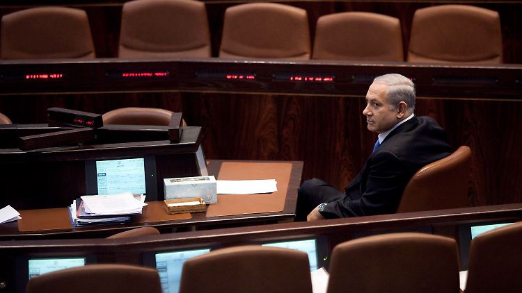 Netanjahu in der Knesset, dem Parlament Israels.