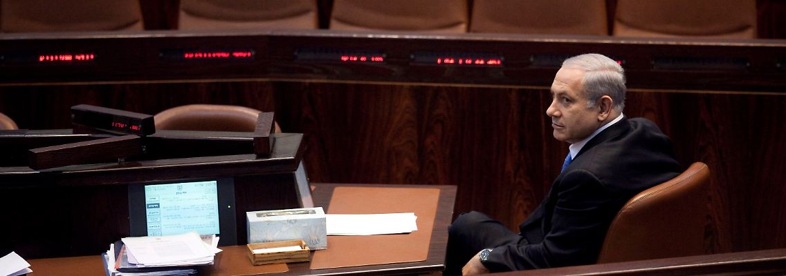 Netanjahu in der Knesset, dem Parlament Israels.