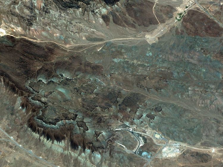Die wahrscheinliche Lage der neuen iranischen Urananreicherungsanlage nahe der iranischen Stadt Ghom.