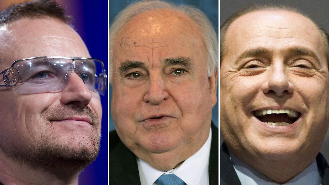 Sie sind vorgeschlagen worden: Bono, Kohl und Berlusconi.