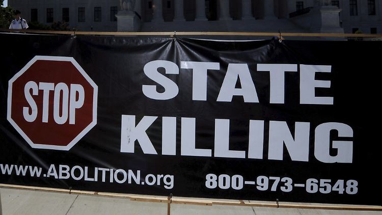 Protestaktion gegen das "Staatliche Töten" vor dem Obersten Gericht in Washington.
