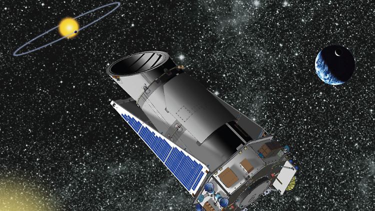 Zeichnung des Teleskops "Kepler" im Weltall. Die US-Weltraumbehörde NASA sucht damit nach einer "zweiten Erde". 