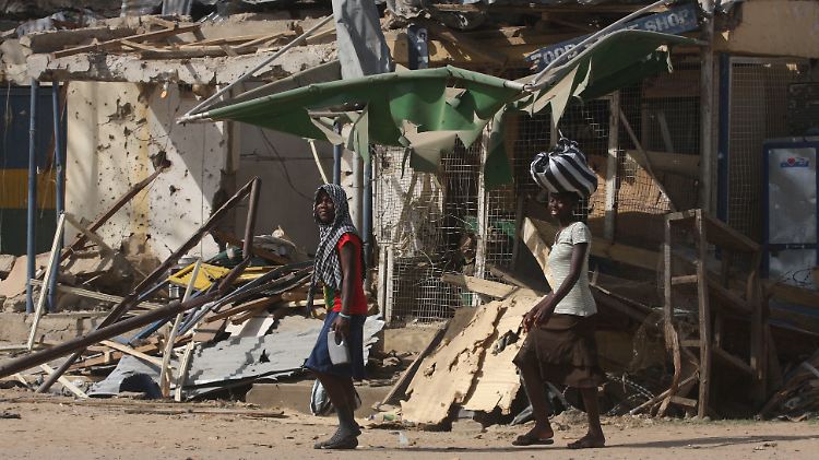 Ein Bilder Zerstörung: Das Bombenattentat geht auf das Konto der islamistischen Gruppe Boko Haram.
