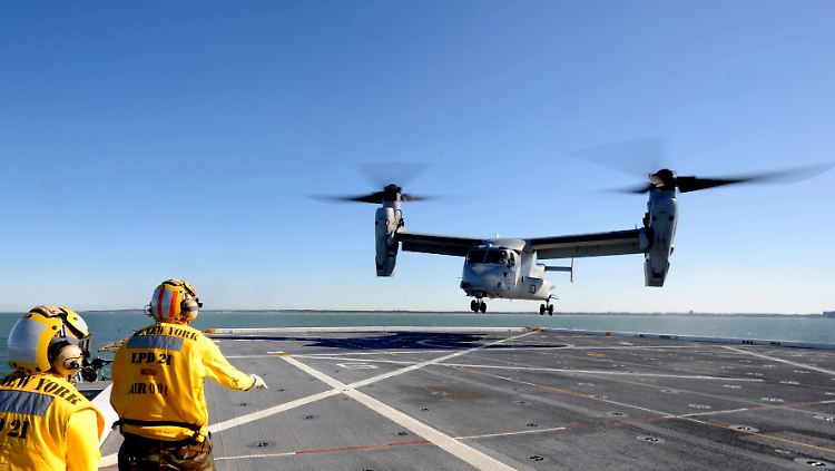 Beweglich wie ein Hubschrauber, schnell wie ein Flugzeug: Die MV-22 "Osprey".