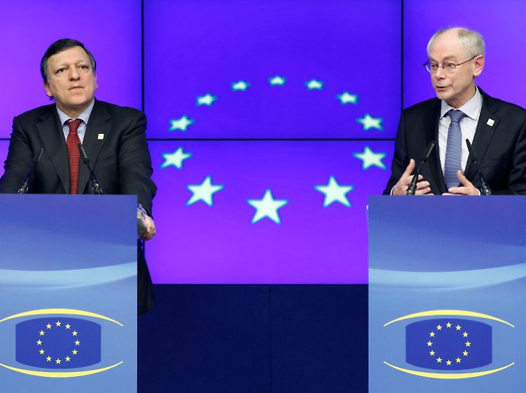 Wohin steuert Europa? Kommissionspräsident Barroso (l.) und Ratspräsident Van Rompuy.