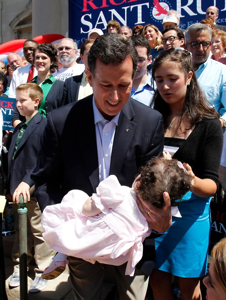 Tochter Isabella war 2011 dabei, als Rick Santorum seine Kandidatur bekannt gab.
