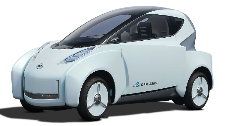 Zwei Sitze hintereinander, angetrieben mit Elektromotoren, so stellt sich Nissan die mobile Zukunft vor.