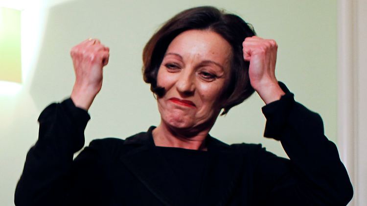 Völlig verblüfft, nichtsdestoweniger stolz und hoch erfreut: Herta Müller in Berlin.