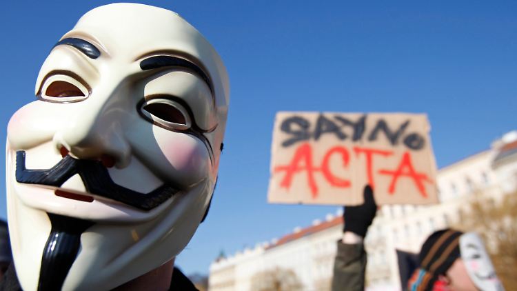 Anti-ACTA-Proteste in Prag.