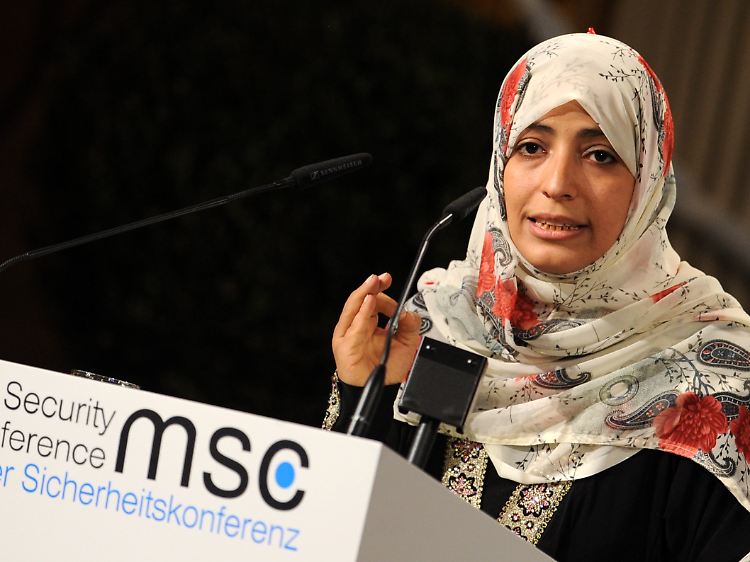 Friedensnobelpreisträgerin Tawakkul Karman sprach klare Worte.