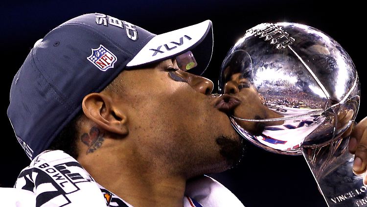 So sehen Sieger aus: New Yorks Wide Receiver Devin Thomas.