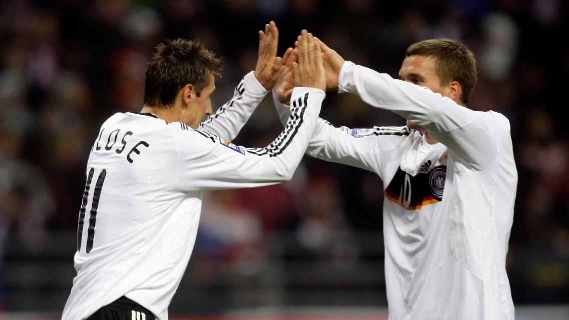 Gutes Zusammenspiel: Klose und Podolski.
