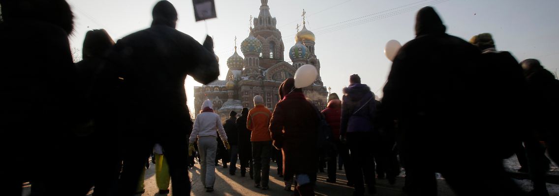 Nicht nur in Moskau, auch in St. Petersburg demonstriert die Mittelschicht gegen Putin.