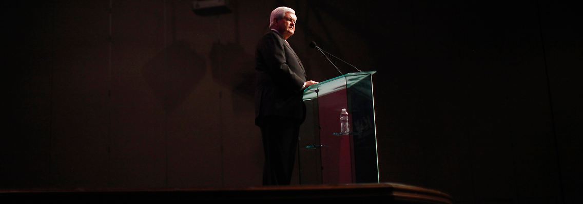 Newt Gingrich steht in seiner eigenen Partei oft allein da.