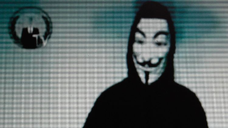 Die Maske des britischen Attentäters Guy Fawkes ist ein Markenzeichen von Anonymous.