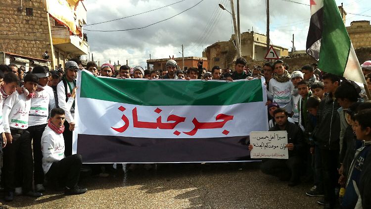 Anti-Assad-Protest in Jerjenazm nahe Idlib.