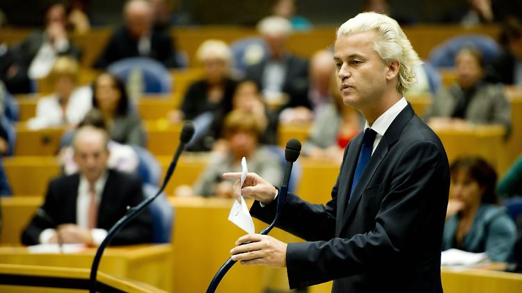 Wilders bei einer Aussprache im Parlament.