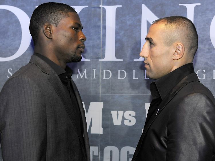 Arthur Abraham (rechts) und Jermain Taylor.