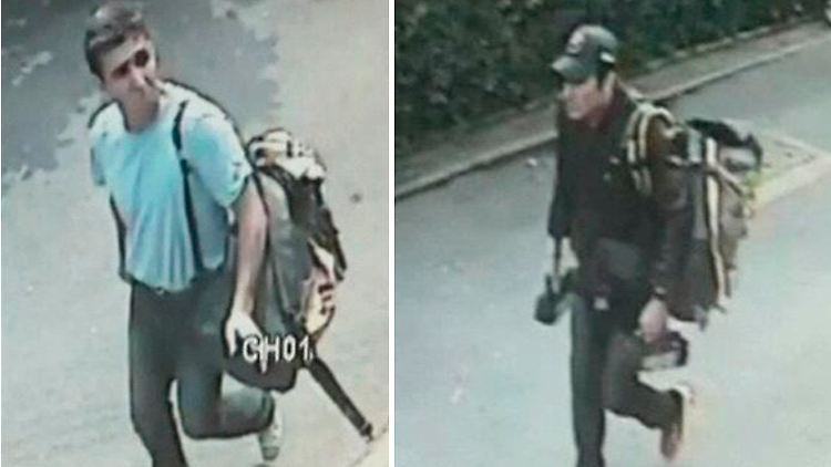Überwachungskameras zeigen die drei Männer kurz vor den Explosionen.