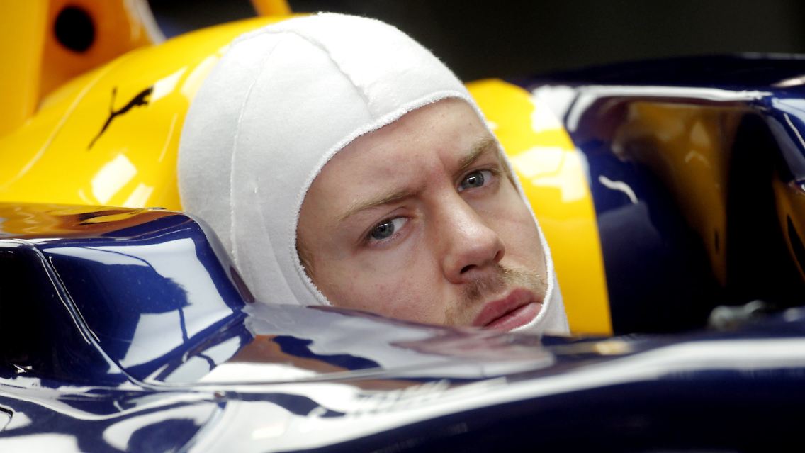 Ganz anders dagegen die Miene bei Sebastian Vettel.