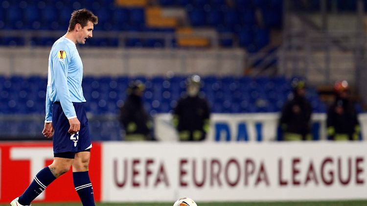 Miroslav Kloses Tor reichte Lazio Rom nicht, um sich eine gute Ausgangsposition für das Rückspiel zu schaffen.