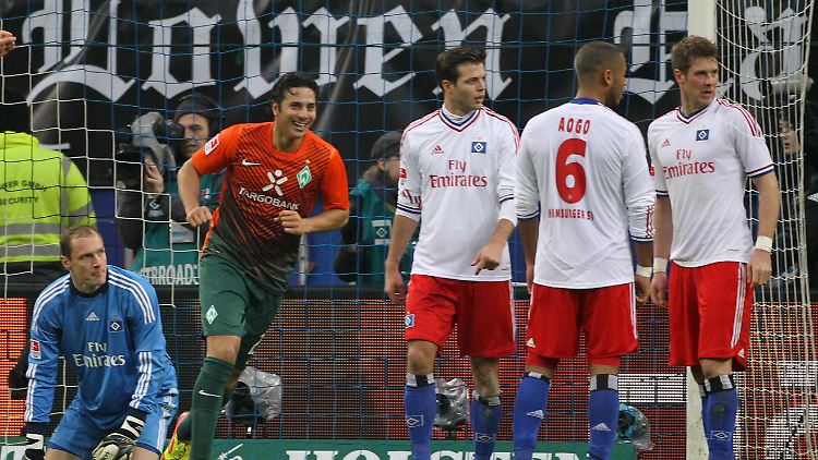 Claudio Pizarro traf dieses Mal - überraschenderweise - nicht gegen den Hamburger SV.