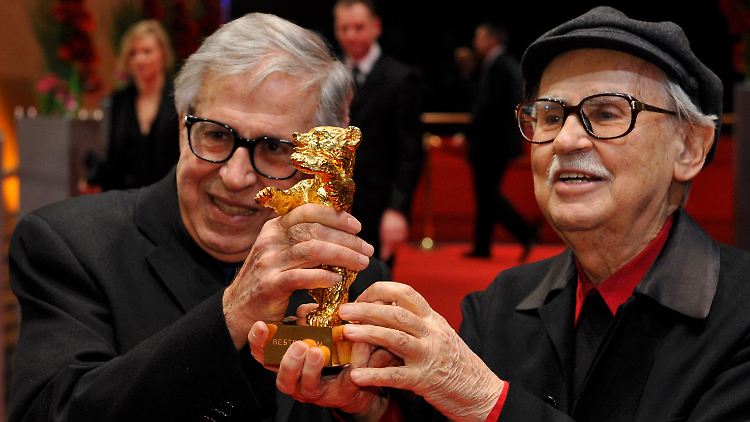 Vittorio (r.) und Paolo Taviani mit ihrem Goldenen Bären.